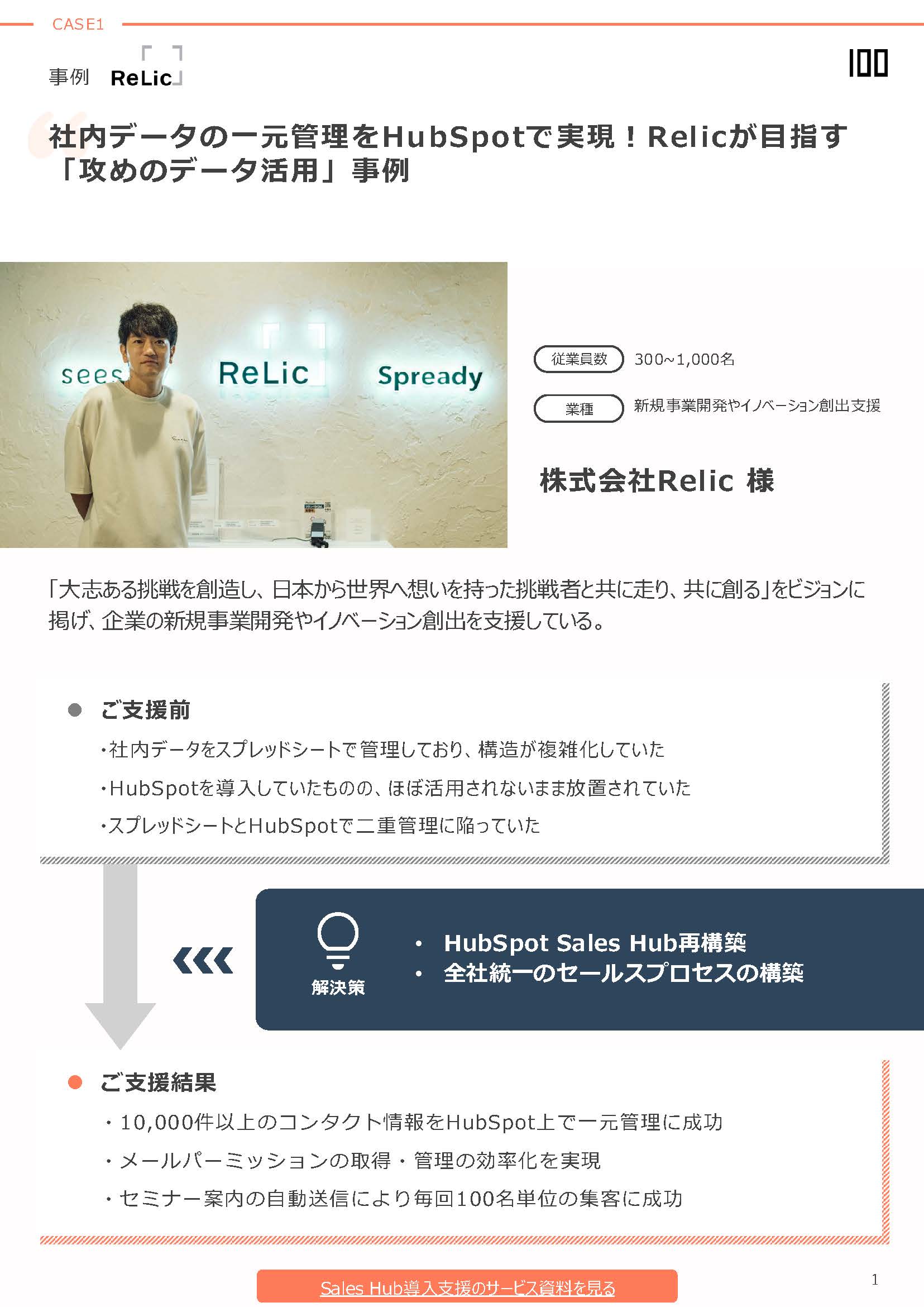 完全版事例PDF 株式会社Relicさま | HubSpot認定パートナー 株式 完全版事例PDF 株式会社Relicさま | HubSpot認定パートナー 株式